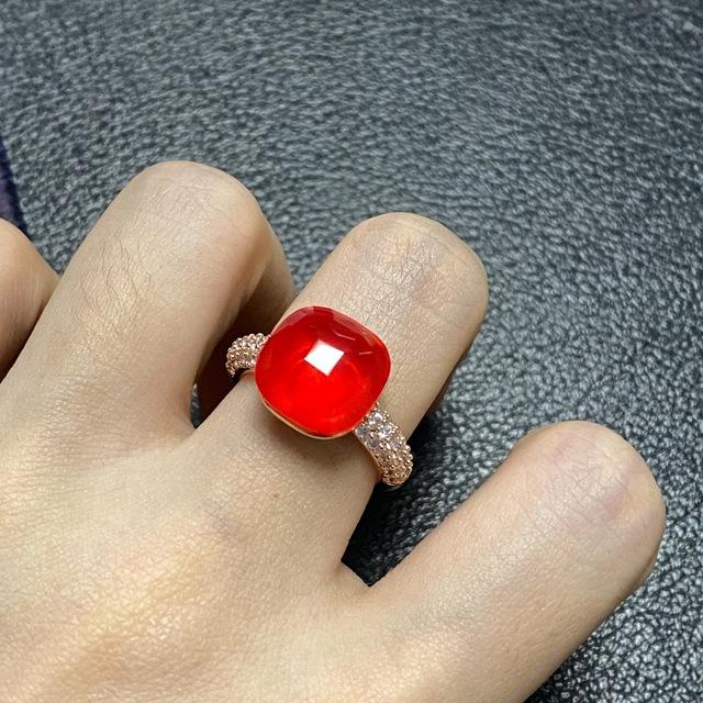 12 .6x6mm Inel Clasic Stil Bomboane Inel Zircon Plat Natural Roz Inel Cristal Pentru Femei Petrecere De nunta Bijuterii de modă Cadou