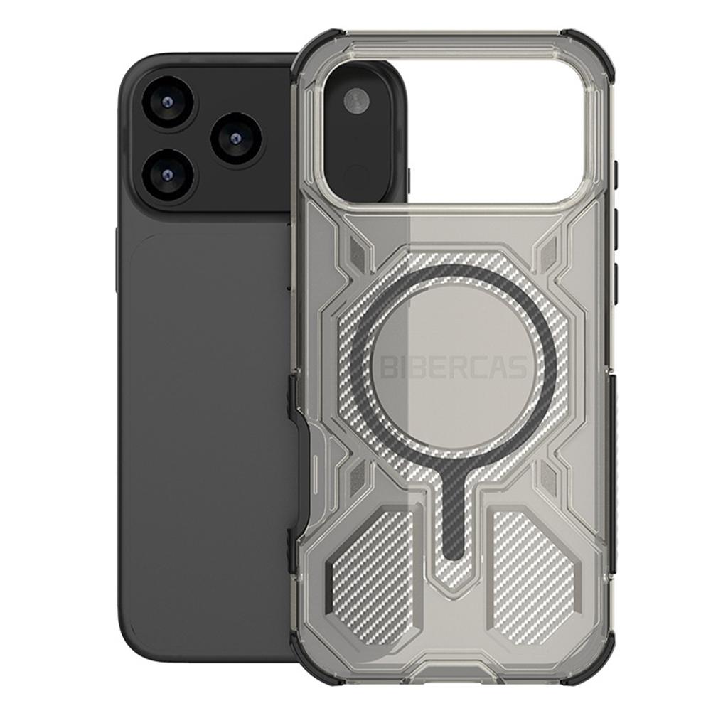 BIBERCAS New Mobile Phone Case With Magnetic Suction And Four-sided,military-grade Anti-drop Mobile Phone Protective Case With Carbon Fiber Texture