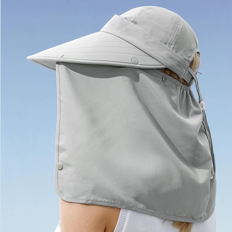 Outdoor Angelhut Damen Herren Große Krempe UV-Schutz Atmungsaktiv Schnelltrocknend Winddicht Gesichtsmaske Vollgesicht Nackenschutz Strandhut