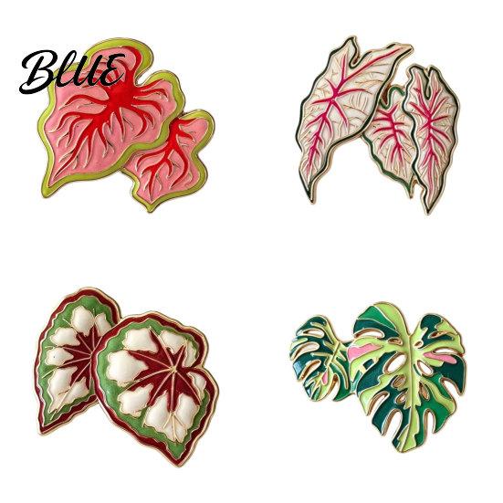 Botanical Leaf Brooch Alloy Brooch Enamel Design Lapel Pin Plant