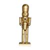 Golden Wooden Nutcracker Drumming Puppet Christmas Figures Toy Birthday Gift Traditional Handmade