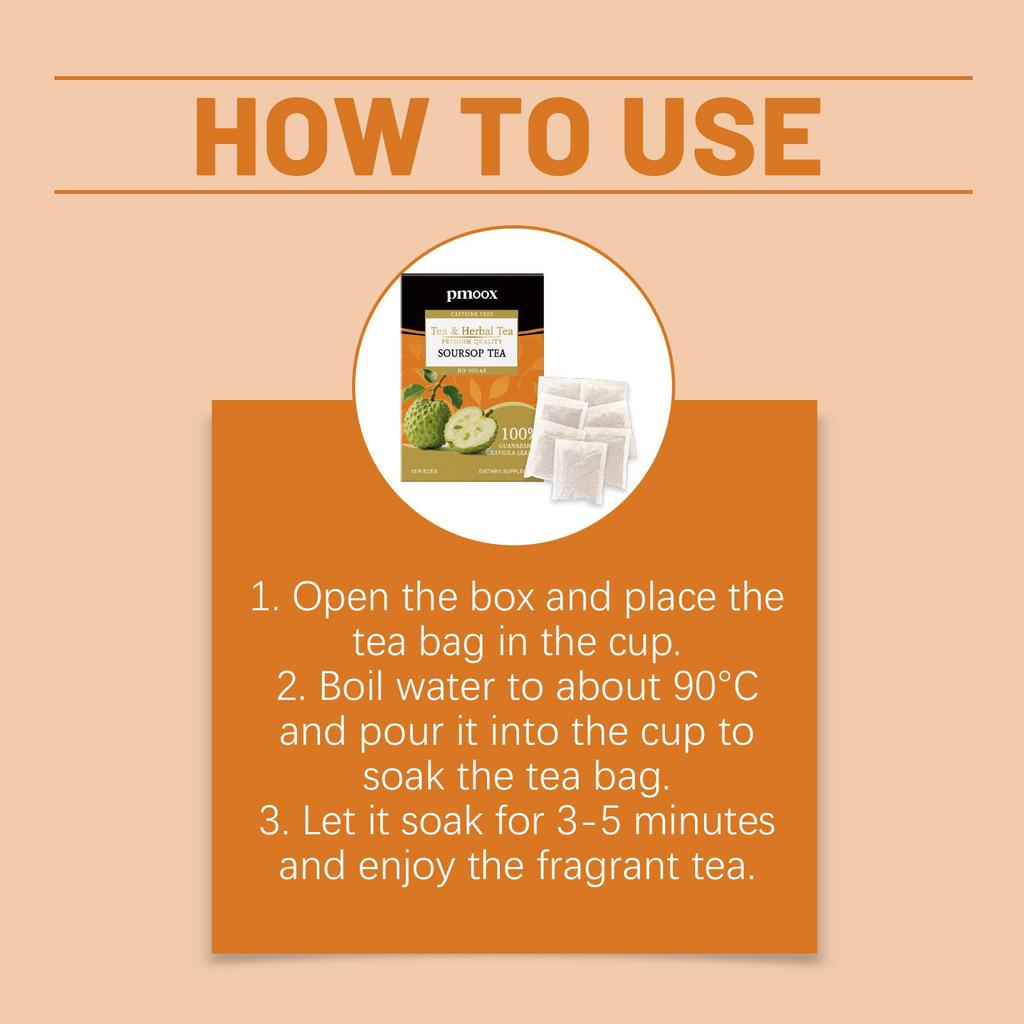 Natural Soursop Leaf Tea Bags, Individually Packaged, Daily Wellness & Dietary Support
