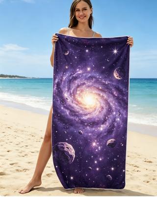 Toalha de Praia com Estampa de Céu Estrelado Galáctico, Toalha de Microfibra Secagem Rápida Sem Areia para Praia Piscina Acampamento