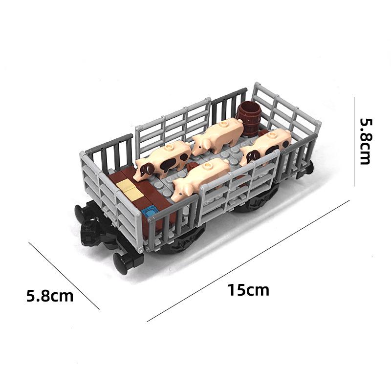 Tank car/Train Car/ Cargo Train small particle assembling building block Creative DIY MOC toy for Children