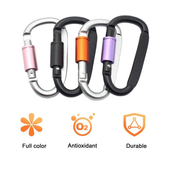4Pcs Heavy Duty Carabiner Clip, Aluminum Alloy Outdoor Keychain Carabiner, D Shaped Metal Hook Buckle for Water Bottle, Key, Backpack