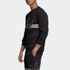 Adidas Originals Outline Crew Fleece Casual Solto Moletom Masculino Tops Preto ED4685