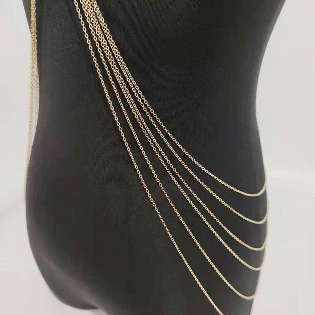 Multilayer Fringed Pearl Body Chain for Women Front Chest Chain Sexy Bikini Chain Necklace Evening Party Body Jewellery