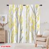 2pcs,2D Plane Printing Curtain Popular Yellow Branches Versatile Fabric (without Rod) Home Decor Ldeal for Season Home Decor for