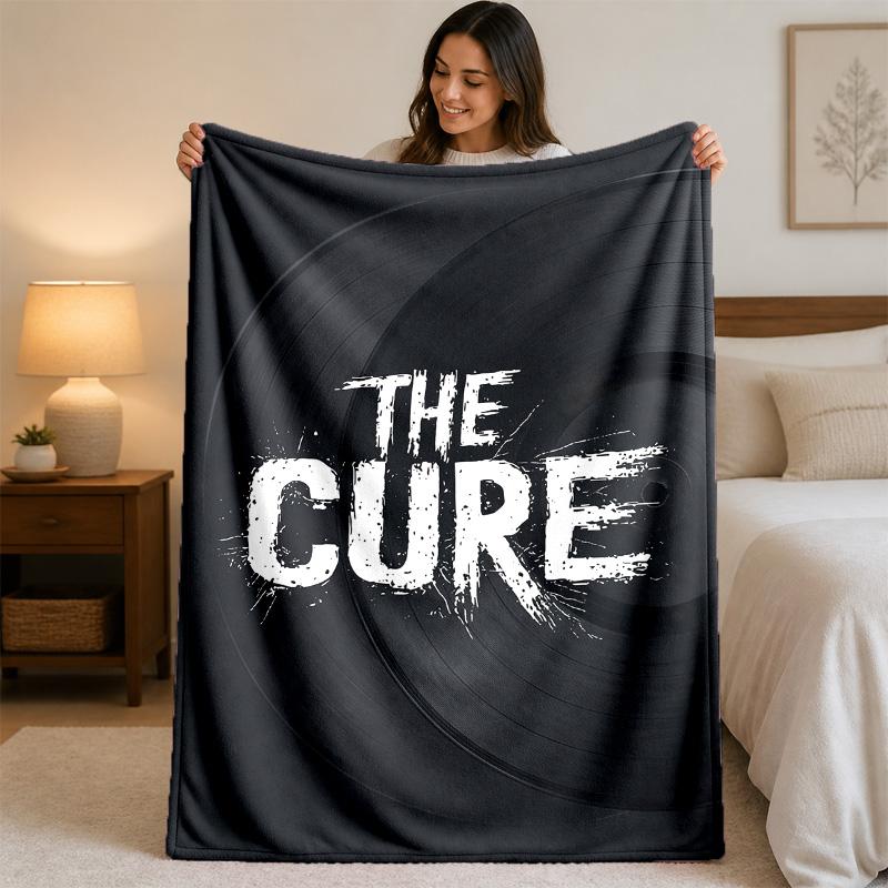 The Cure Print Flannel Blanket Cozy Lightweight Plush Throw Blanket For Bed Sofa Household Use