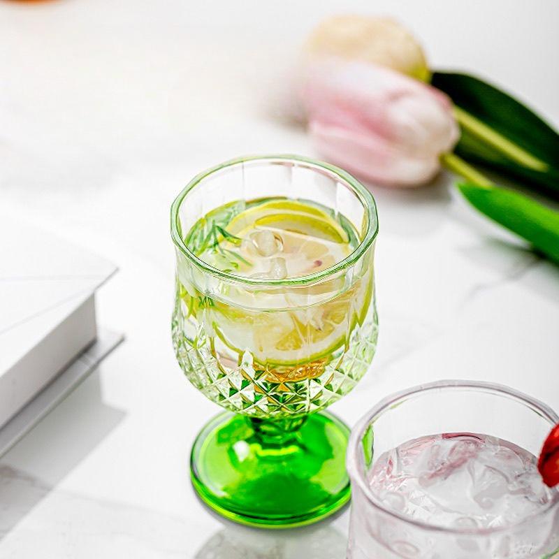 Colored Diamond Wine Glass, Ins High Value Household French Goblet, Champagne Glassware,Wine Glass Drinkware 200ml