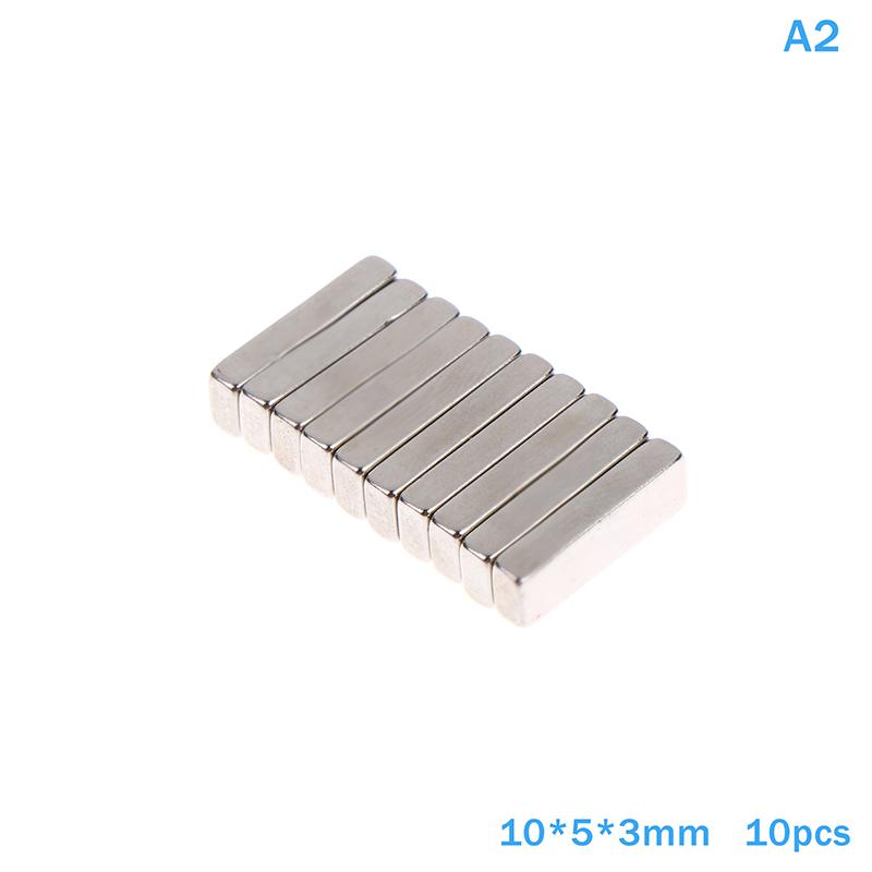 10 Stück Magnete in verschiedenen Größen Starker Neodym-Magnet N35 Ndfeb Permanentmagnetische Imanes Block Leistungsstarke Magnete Kühlschrank