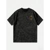 European sizes Men's T-Shirt - Oversized Loose Fit Distressed Black Retro Round Neck Tee, Suitable for Summer Hip-Hop Streetwear, Casual Daily Wear