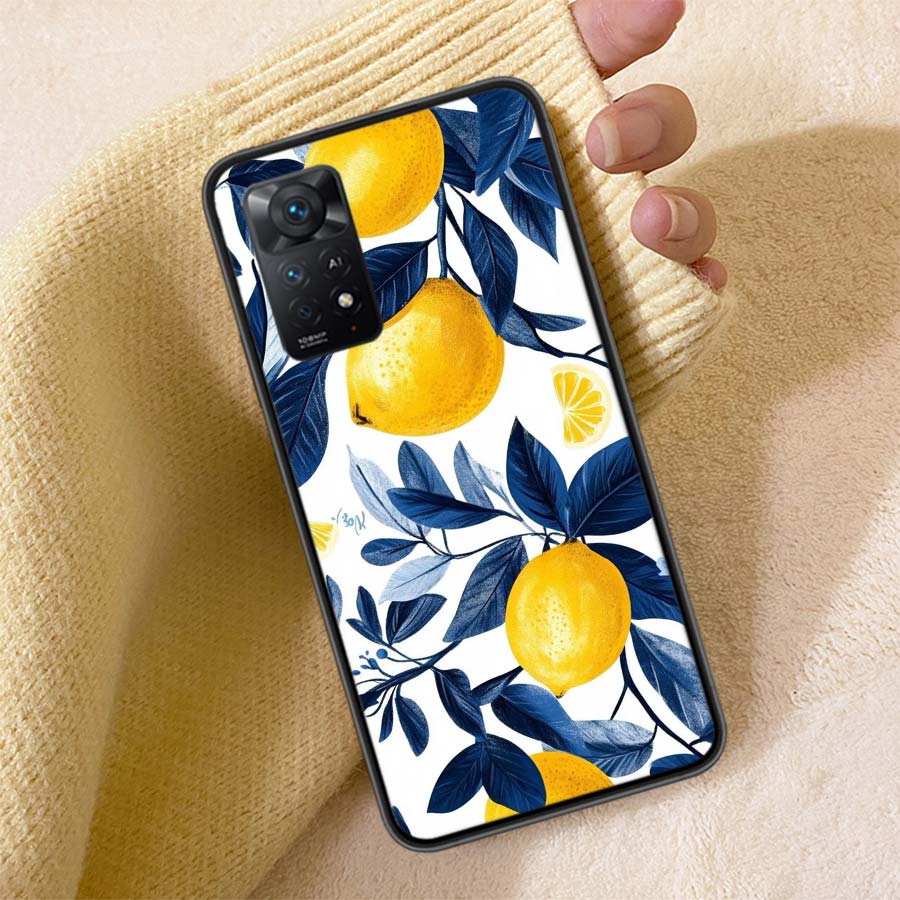 Mediterranean Lemon Phone Case For Redmi Note 13 14 15 Pro Plus 12 13C 12C 15C 9 10 10C 9T 9C 9A TPU Soft Cover Clear Cell Cases