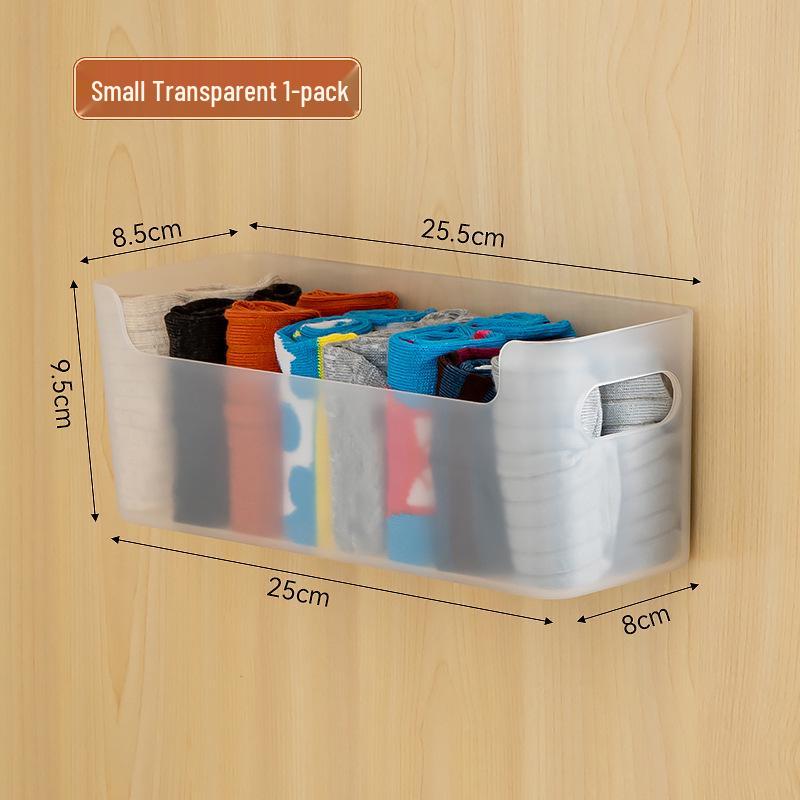 Wall-Mounted Underwear & Lingerie Organizer, Punch-Free Plastic Box for Socks Storage