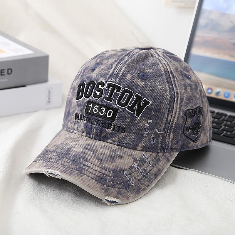 

Европейская и американская ретро-бейсболка с вышивкой в стиле тай-дай, женская универсальная кепка для лица, шляпа от солнца M（56-58cm）