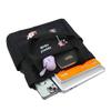 Women Oxford Cloth Tote Bag Embroidered Floral Large Capacity Shoulder Bag Zipper Handbag Multi Pocket Casual Shopper Bag