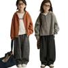 Extra Thick Faux Rabbit Fur Kids Wool Blend Tapered Pants for Fall and Winter
