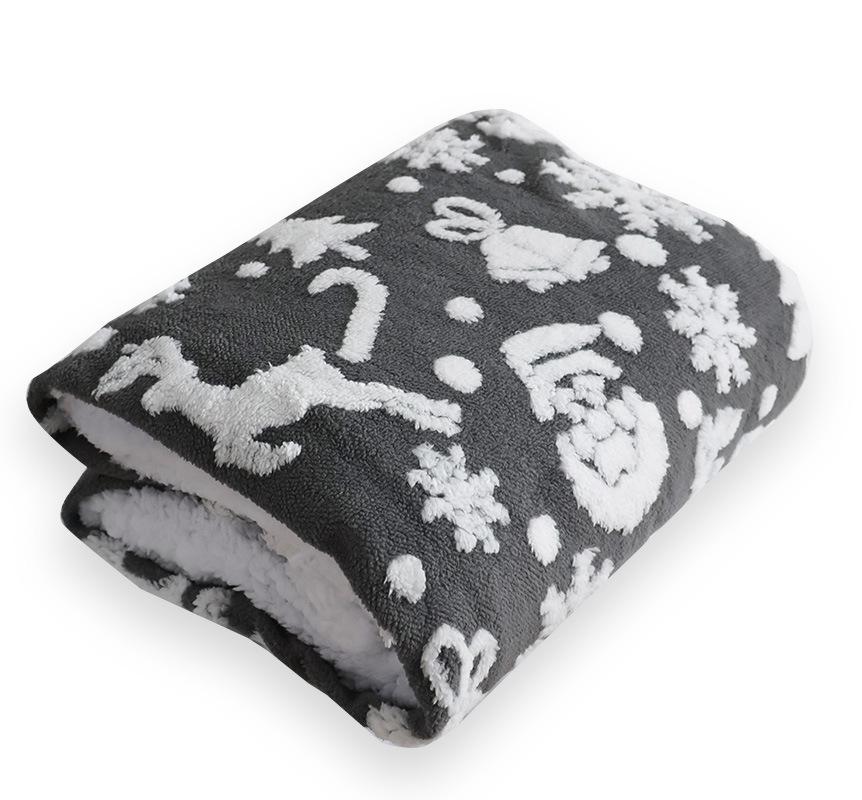 Doppellagige warme Flanell-Jacquarddecke für den Winter