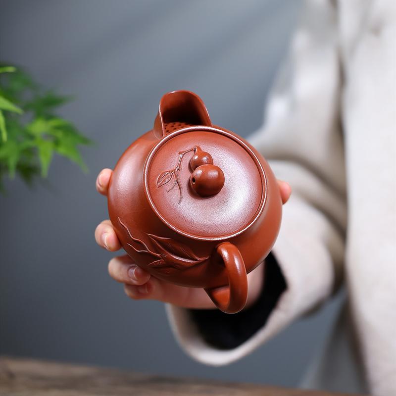 250ml Yixing Purple Clay Teapots Creative Handmade Gourd Shape Tea Pot Beauty Tea Infuser Kettle Chinese Tradition Zisha Teaware