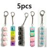 High Quality 5Pcs Multi-Style Light Up Keycap Keychain, Stress Relief Click Fidget Toy, Portable Desk Accessory Birthday Gift
