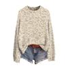 Women's Soft Leopard Print Neck Long Sleeve Sweater Pullover for Fall and Winter
