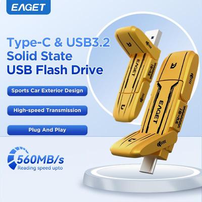 Dysk USB półprzewodnikowy 2-w-1 Typ C+ USB A 3.2 Gen2 Półprzewodnikowy Dysk Pendrive ,Prędkość Do 560MB/s Pamięć USB Przechowywanie Danych