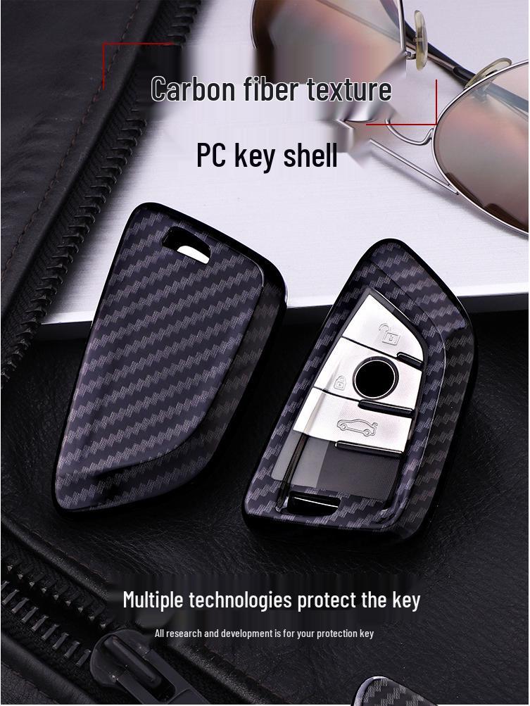 KAKTUS Carbon Fiber Car Key Case for BMW 18 Models 57 Series X1/X3 - Full Wrap Shell