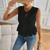 Women's Tie Front Tank Top Summer Crew Neck Sleeveless Flowy Shirts Casual Beach Vacation