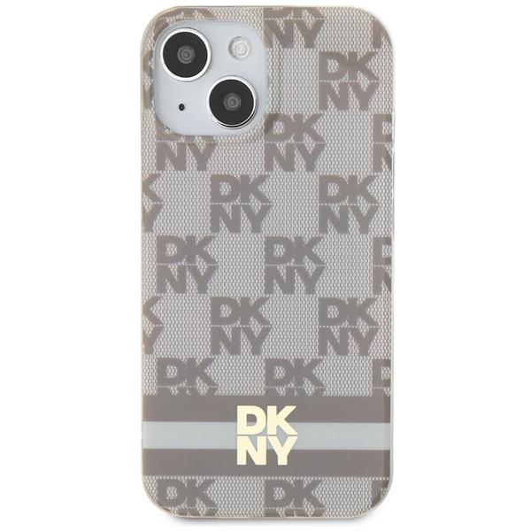 Dkny Dkhmp14Shcptse Iphone 14 / 15 / 136.1 Beige Hardcase Iml Checkered Mono Pattern & Printed Stripes Magsafe