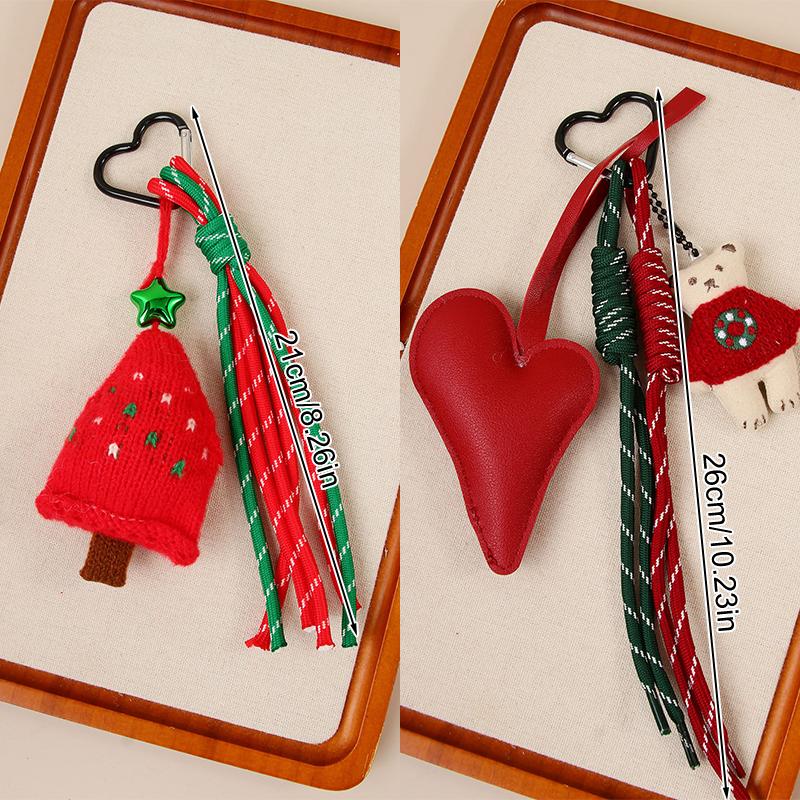 1Pc Christmas Wreath Party Braided Ornaments Mobile Phones Key Accessories Friends Gifts Keyholders Xmas Bag Pendant