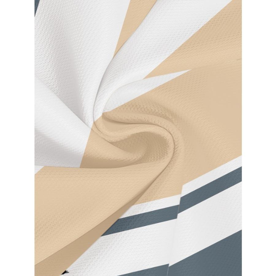 Summer Round Neck 3D Color Block Print Top Fashionable Casual Short Sleeved Men's T-shirts