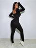 Square Neck Solid Color Ribbed Yoga Sports Pants Women Tight Sexy Cuffed One Piece Jumpsuit Fashion Beach Vacation Elegant Outfit