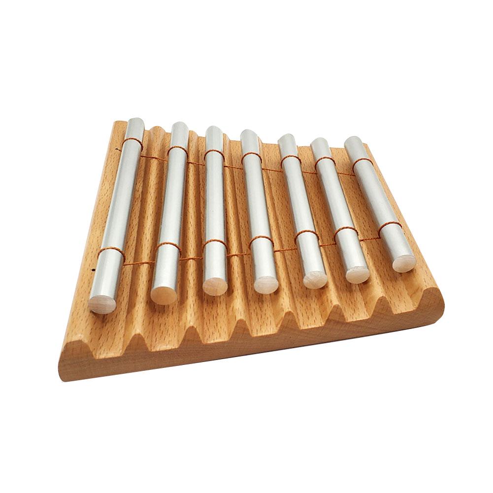 Wooden 7 Tone Chime Xylophone Percussion Instrument Kids Musical Toy