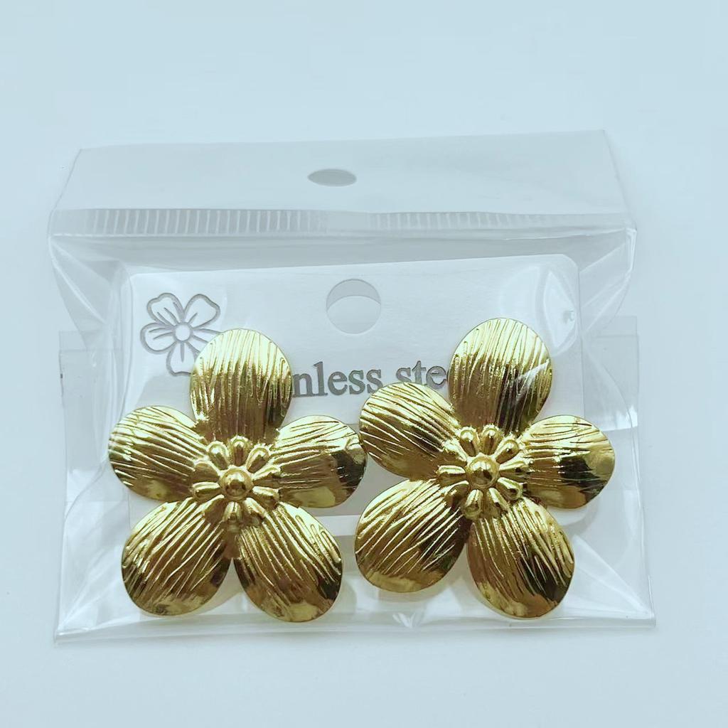 European American Trendy Cross-Border Punk Cold Wind Stainless Steel Earrings Geometric Irregular Drop Fashion Jewelry
