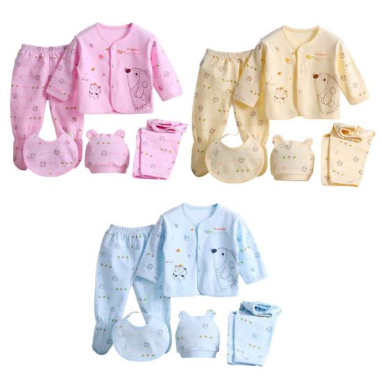 5 Pcs Newborn Baby Clothes Set Coat Top Pants Outfit