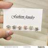 French Retro Pearl Plaid Earrings: Luxury Korean Studs for Women