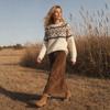Autumn and winter new retro Nordic jacquard design daily stacking casual outer jacquard knitted sweater women