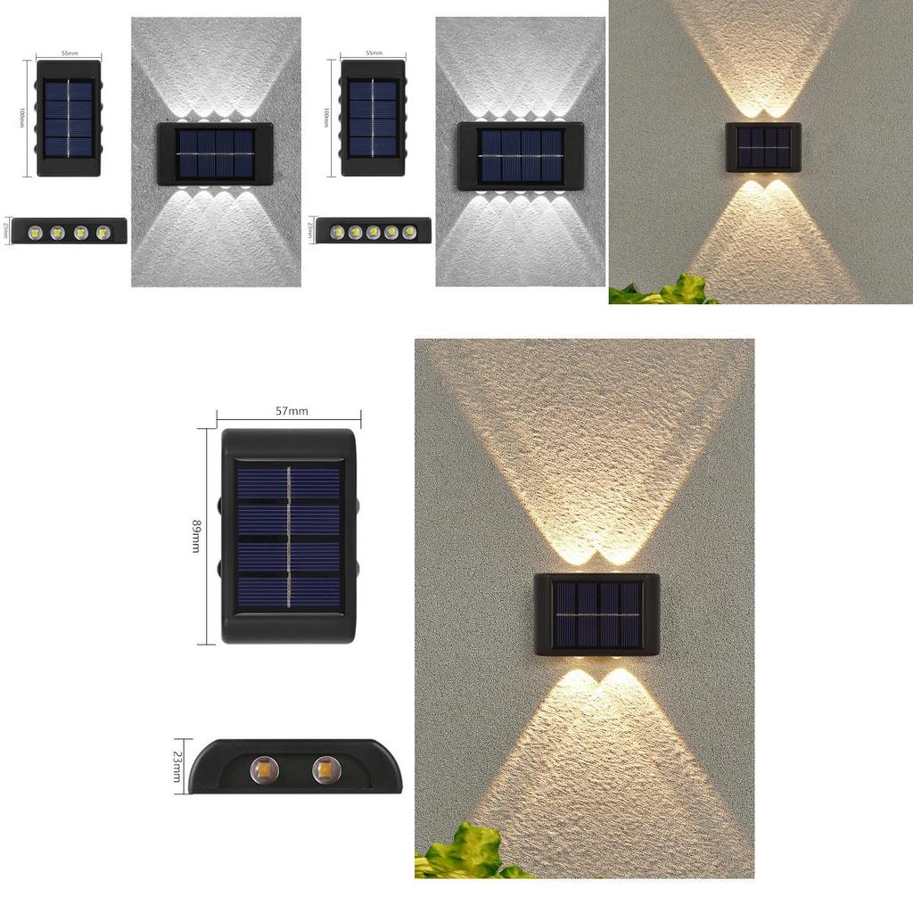 Solar Wall Lamp Outdoor Decor Led Light With Adjustable Brightness For Garden Pathway