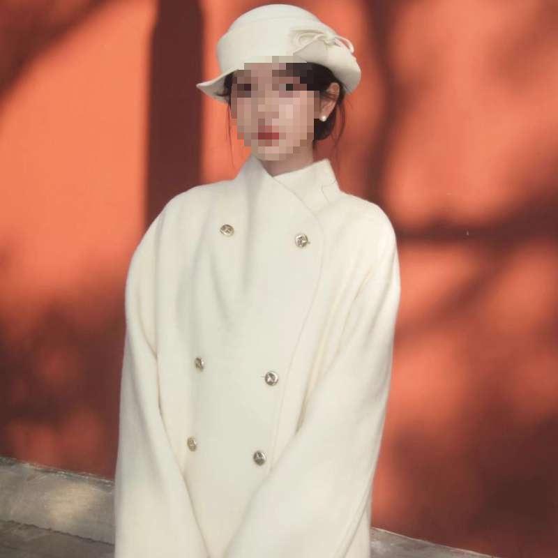 2026 Women's Gray Wool Mid-Length Coat: New Autumn/Winter, High-End with Stand Collar