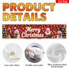 Merry Christmas Yard Sign Party Banner, Cartoon Santa Red Nose Reindeer Snowman Red Plaid Design, Polyester Outdoor Decoration