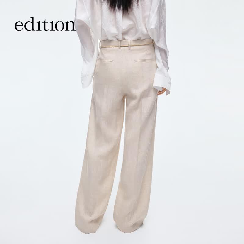 Edition Women's Linen Casual Straight-Leg Trousers
