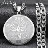 Collana Pendente Hecate Dea della Luna Tripla per Uomo Acciaio Inossidabile Colore Argento Mitologia Greca Collana a Catena Gioielli N3005S05