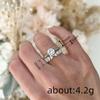 Wheat Ear Geometric Design Pair Of Rings For Women, Exquisite Light Luxury High-End Rings, Fashionable Engagement Accessories