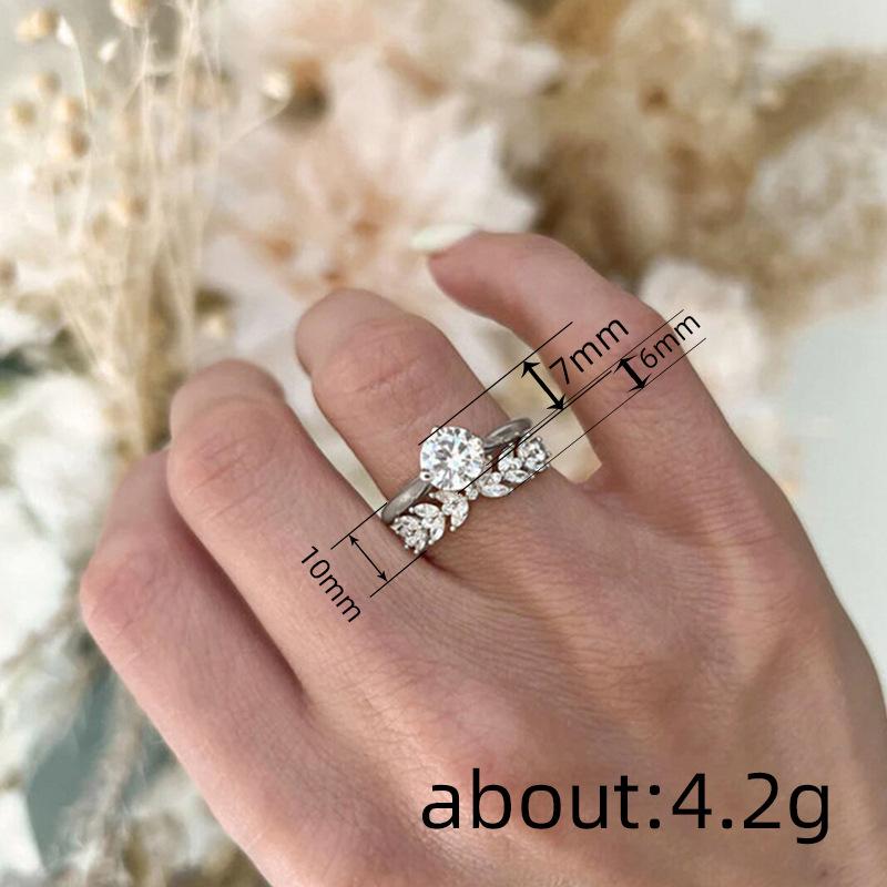 Wheat Ear Geometric Design Pair Of Rings For Women, Exquisite Light Luxury High-End Rings, Fashionable Engagement Accessories