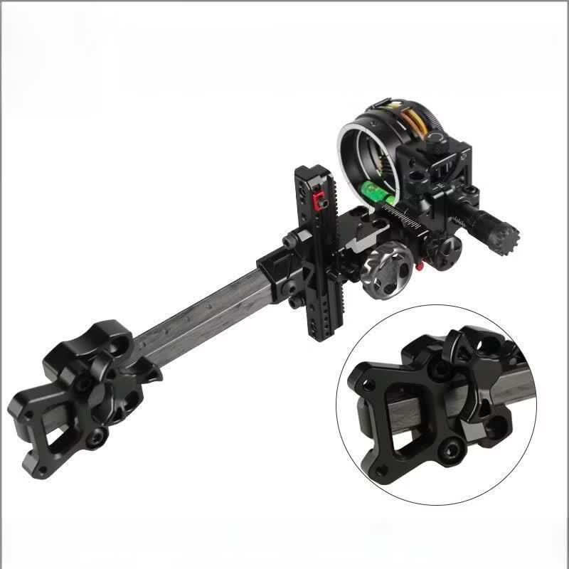 Micro-Adjustable 5-Pin Compound Bow Sight with Carbon Stabilizer