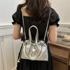New Large Capacity Women's Backpacks Pearl Chain PU Leather Shoulder Bags Drawstring with Handle Mini Backpacks Women
