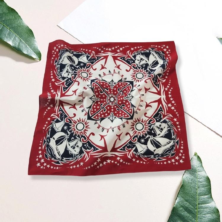 Sailing Pattern Bandannas for Adult Fashion Square Kerchief Motorcycling Headscarf Street Dance Headwrap Sport Bandanas