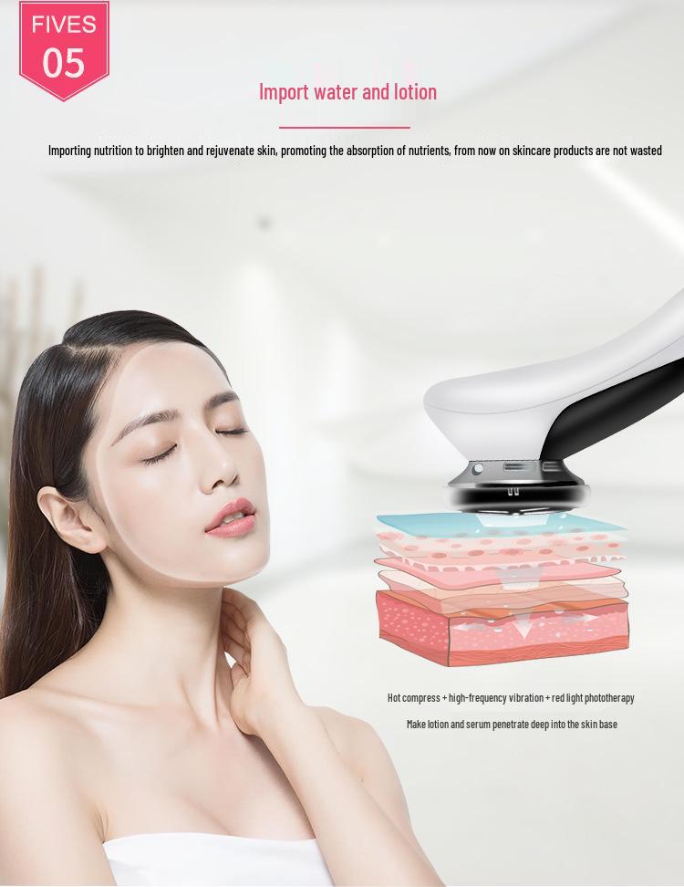 Red & Blue Light Cold/Hot Beauty Device with EMS Lifting and Thermal Conduction for Skincare