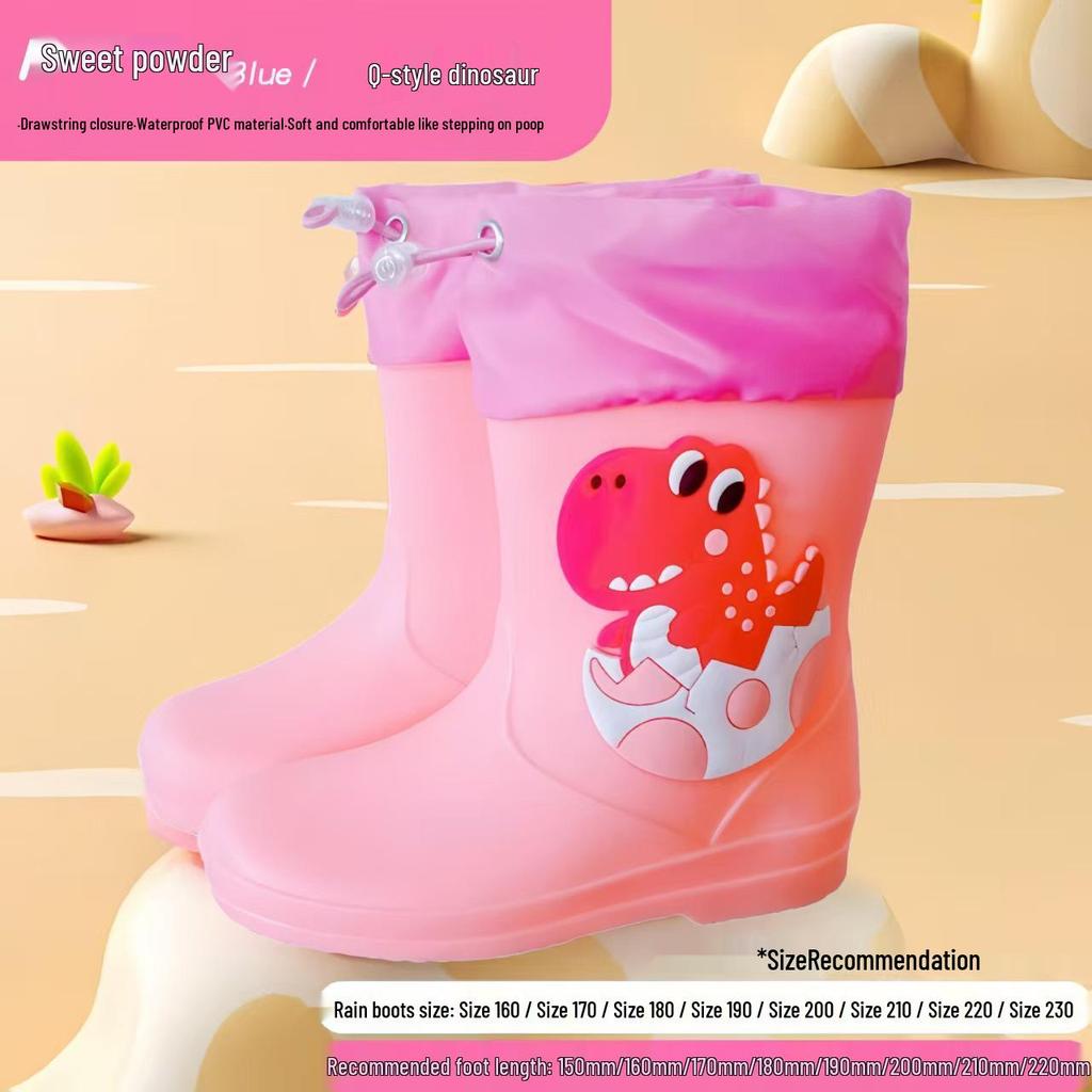 Cartoon Waterproof Unisex Toddler Rain Boots - Short Rubber Boots for Kids