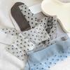 Women's Mesh Sheer Socks Heart Print Ruffle Ankle Socks Summer Ultra Thin